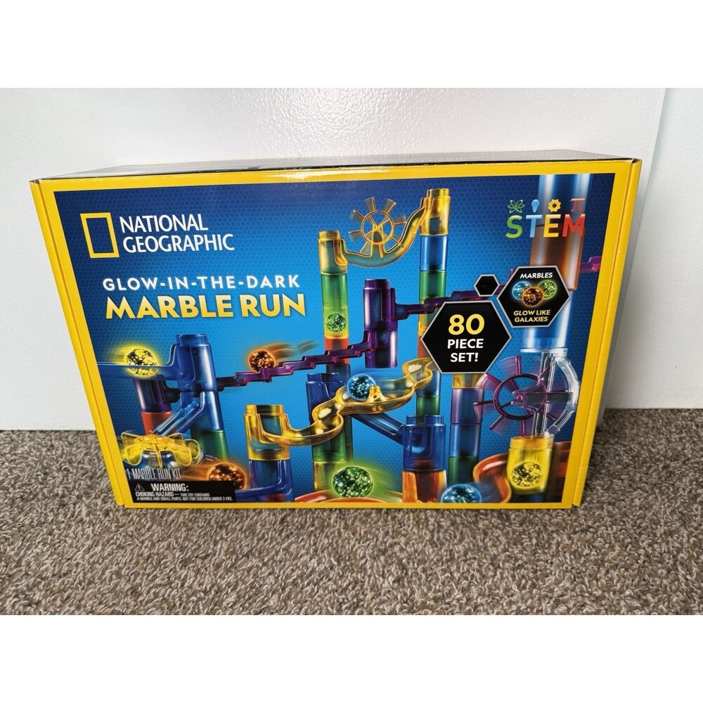 NATIONAL GEOGRAPHIC Glowing Marble Run – 80 Pc Construction Set
